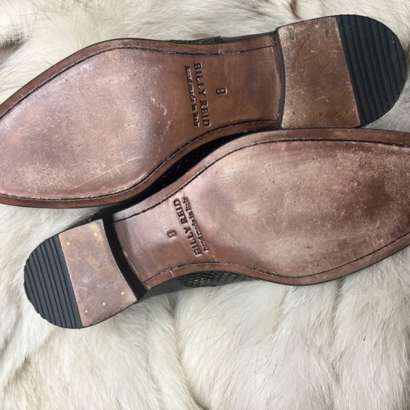 Billy Reid Double Leather Embossed Monkstraps - Picture 3 of 5
